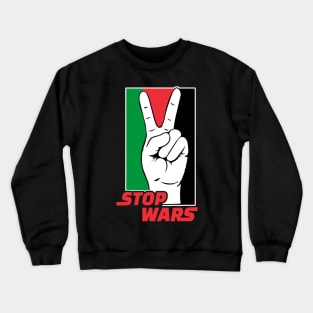 Stop Wars - Free Palestine Crewneck Sweatshirt